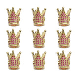 10pcs 8mm CZ Spacer Crown Beads Brass Micro Pave Cubic Zirconia Beads Jewelry