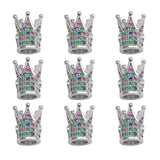 10pcs 8mm CZ Spacer Crown Beads Brass Micro Pave Cubic Zirconia DIY Charms