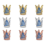 10pcs 8mm CZ Spacer Crown Beads Brass Micro Pave Cubic Zirconia Beads Jewelry