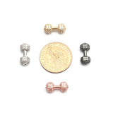 10pcs/Lot 8mm CZ Spacer Dumbbell Beads Brass Micro Pave Cubic Zirconia Beads