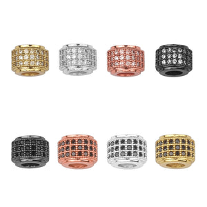 10pcs 8mm CZ Spacer Round Beads Micro Pave Zirconia Jewelry Making DIY Charms