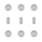 10pcs 8mm CZ Spacer Round Beads Pave Cubic Zirconia DIY Charms Bracelet
