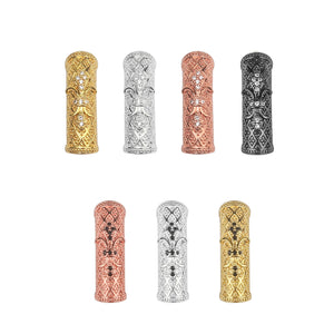10pcs 8mm CZ Spacer Tube Beads Brass Micro Pave Cubic Zirconia Beads