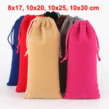 10pcs Long Size Drawstring Velvet Pouch Bag Gift Parfum Packaging Bags