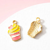 10pcs 9*16mm Enamel Ice Cream Charm For Jewelry Making Earring Bracelet Necklace