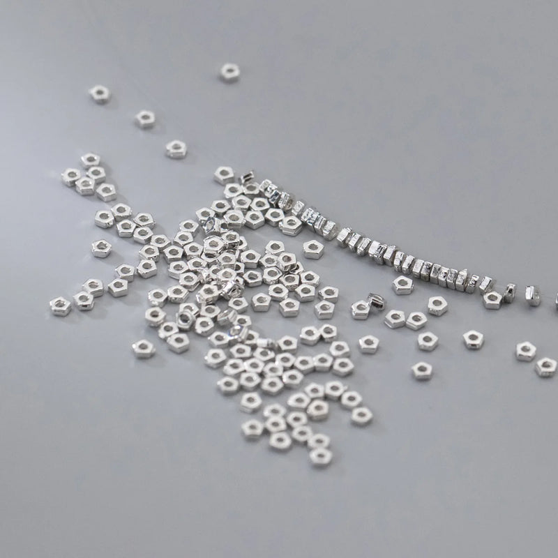 10pcs 925 Silver Pentagon Beads 2.5mm DIY Jewelry Making