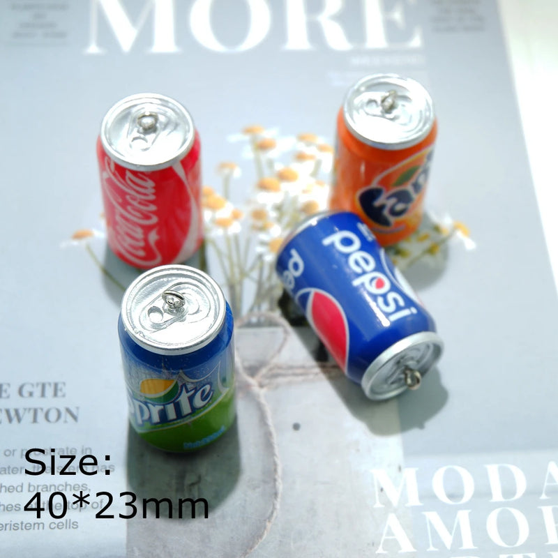 10pcs Big Drink Cans Charms DIY Craft Pendants Dollhouse