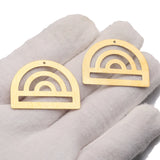 10pcs Brass Rainbow Pendant Arch Window Half Circle Charms for DIY Boho Jewelry