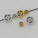 10pcs Buddhism Prayer Spacer Beads Antique Silver/Gold DIY Jewelry Findings
