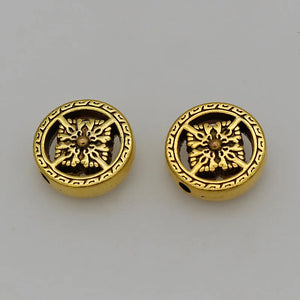 10pcs Buddhism Prayer Spacer Beads Antique Silver/Gold DIY Jewelry Findings