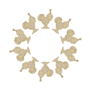 10pcs CZ Crystal Girl Charms Pendants DIY Jewelry Making BGR111-BGR115