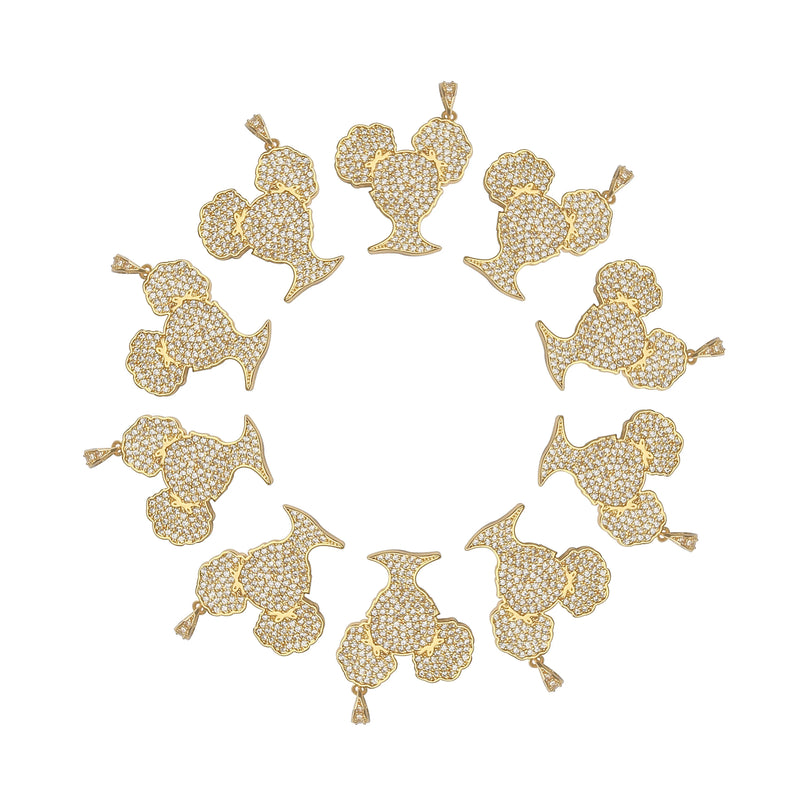 10pcs CZ Crystal Girl Charms Pendants DIY Jewelry Making BGR111-BGR115