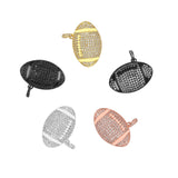 10pcs/Lot CZ Crystal Rugby Charms Pendants for DIY Jewelry Making