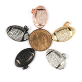 10pcs/Lot CZ Crystal Rugby Charms Pendants for DIY Jewelry Making