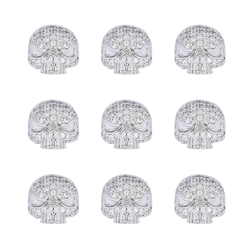 10pcs CZ Spacer Skull Beads Pave CZ Beads Jewelry DIY Charms Bracelet