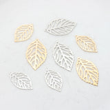 10pcs Hollow Leaf Charms for Jewelry Making Copper Nickel Charms