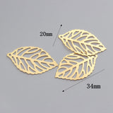 10pcs Hollow Leaf Charms for Jewelry Making Copper Nickel Charms