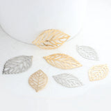 10pcs Hollow Leaf Charms for Jewelry Making Copper Nickel Charms