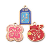 10pcs Wind Enamel Charms Alloy Earring Pendants DIY Jewelry