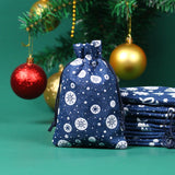 10pcs Christmas Burlap Pouches Jute Drawstring Bags