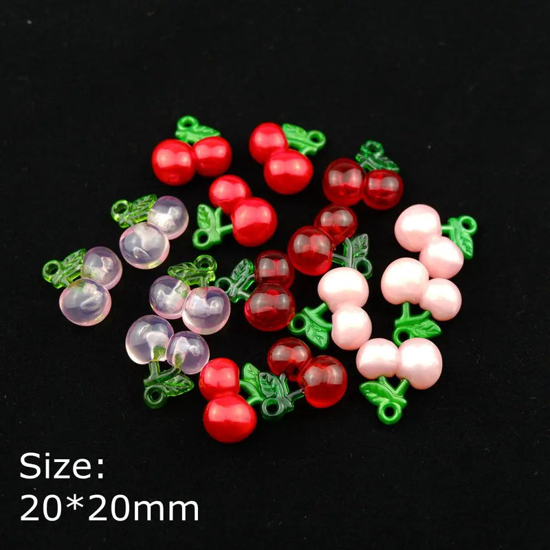 10pcs Cherry Charms DIY Jewelry Making Pendants