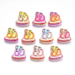 10pcs Enamel Christmas Acrylic Beads Santa Claus Elk Snowman DIY Bracelet