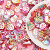 10pcs Enamel Christmas Acrylic Beads Santa Claus Elk Snowman DIY Bracelet