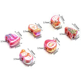 10pcs Enamel Christmas Acrylic Beads Santa Claus Elk Snowman DIY Bracelet