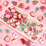 10pcs Enamel Christmas Acrylic Beads Santa Claus Elk Snowman DIY Bracelet