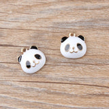 10pcs/Kit DIY Jewelry Dripping Alloy Pendant Panda Head Pearl Cat Shape Charms