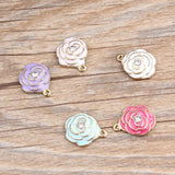 10pcs Camellia Flowers Alloy Charms DIY Jewelry Making Findings