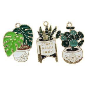 10pcs/Lot Cactus Charm for DIY Jewelry Making