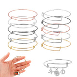 10pcs Adjustable Wire Bangle Bracelets for DIY Jewelry Making