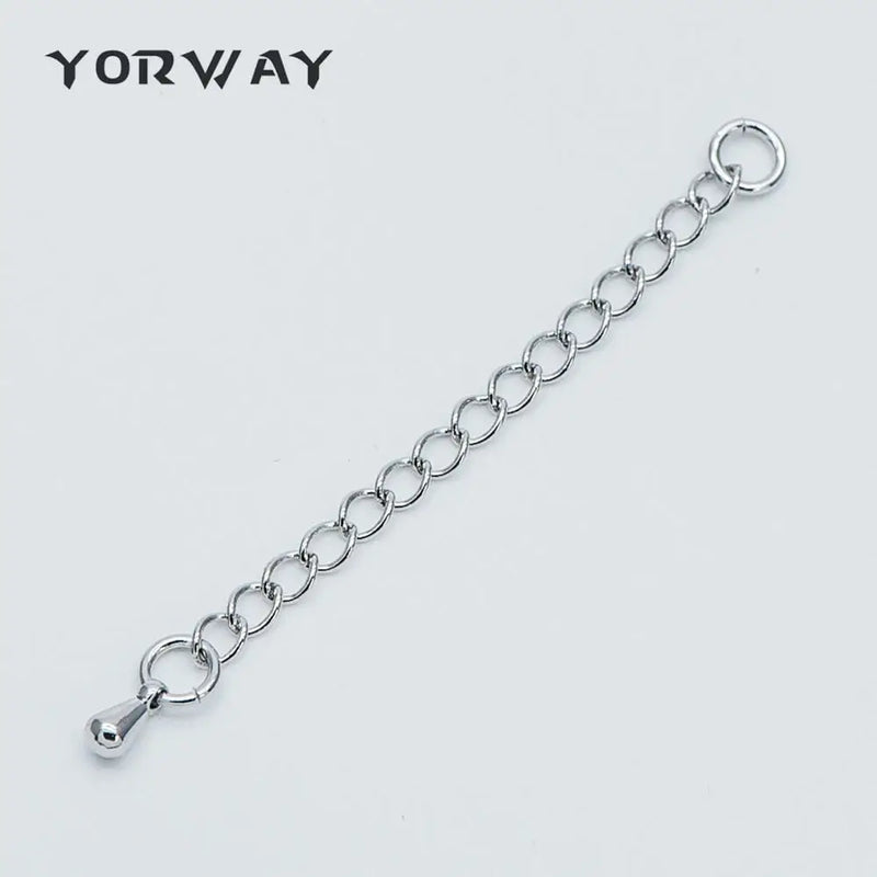 10pcs Extender Chain w/ Teardrop Charm & Jump Ring Gold/Rhod for Jewelry Making