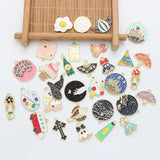 10pcs Fan Car Night Enamel DIY Charms Jewelry Making Pendant