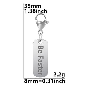 10pcs Stainless Steel Letters Pendant Charm Word Tags DIY Keychain Bracelet