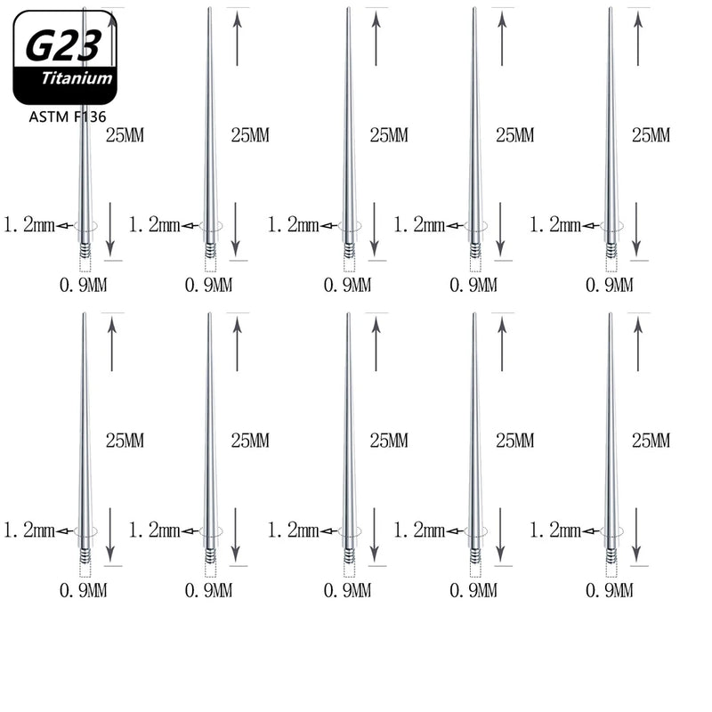 10pcs G23 Titanium Puncture Needle Guide Belly Lip Ear Eyebrow Tools
