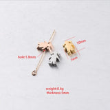 10pcs Girl Bead Charm 1.8mm Beads Stainless Steel DIY Jewelry Accessories