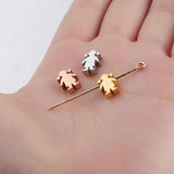 10pcs Girl Bead Charm 1.8mm Beads Stainless Steel DIY Jewelry Accessories