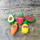 10pcs Girl Heart Avocado Keychain Bag Coin Purse PVC Toy Pendant