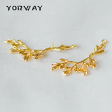 10pcs Brass Branch Leaf Charm Pendants 38mm (GB-283)