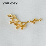 10pcs Brass Branch Leaf Charm Pendants 38mm (GB-283)