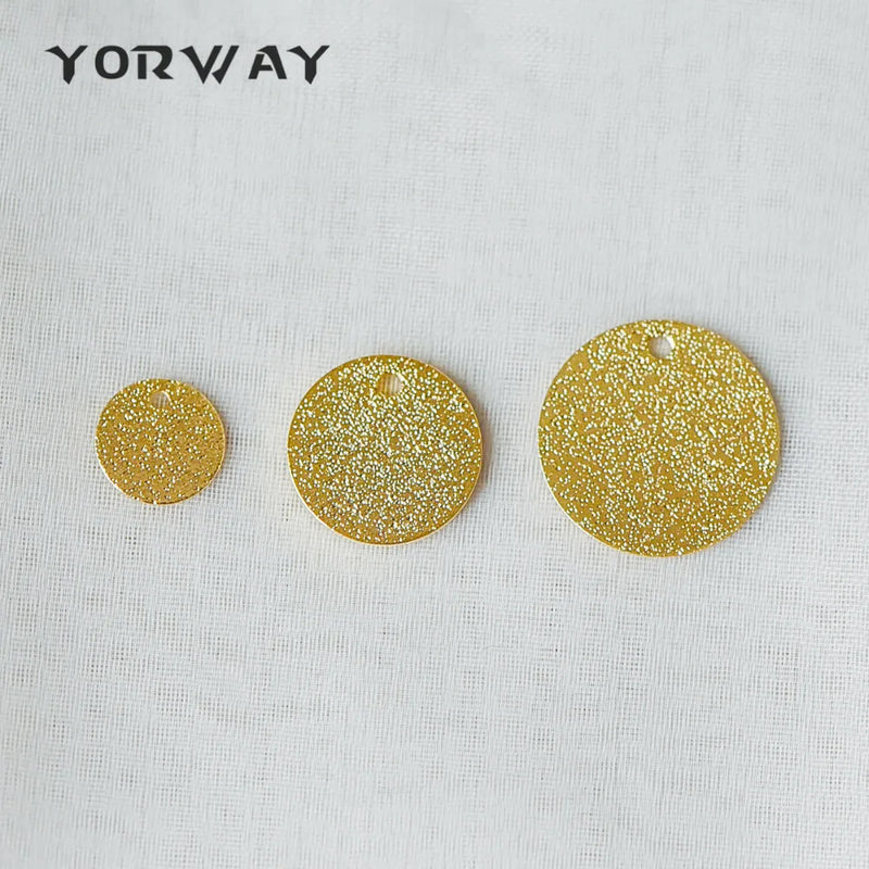 10pcs Brass Disc Charms 8/12/15mm, Round Coin Disk Charms