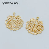10pcs Brass Filigree Charm Pendants 28x26mm Lead Nickel Free
