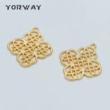 10pcs Plated Brass Filigree Charm Pendants 29x27mm