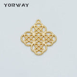10pcs Plated Brass Filigree Charm Pendants 29x27mm