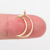 10pcs Plated Brass Moon Charms 16x10mm Lead Nickel Free