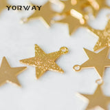10pcs Matte Flat Star Brass Charms 14mm