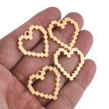 10pcs Stainless Steel Heart Earring Charms for DIY Jewelry Making