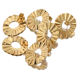 10pcs Stainless Steel Flower Oval Earrings Posts for DIY Jewelry Making